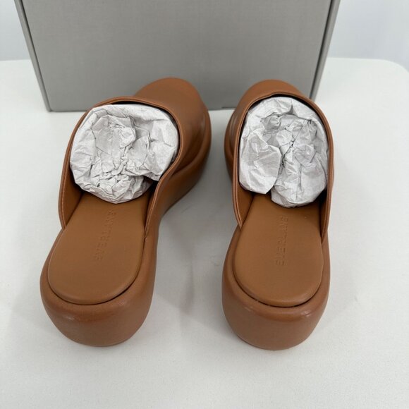 Everlane The Puffa Flatform in Brown Leather sz 8.5 Women's Chunky Platform Clog - Picture 7 of 10